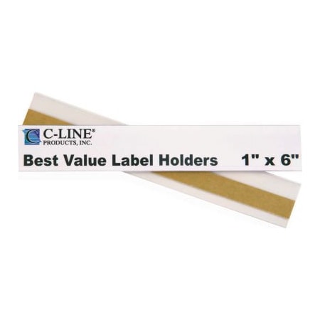 C-Line Products C-Line Products Peel & Stick Shelf/Bin Label Holders, 1inx 6in, 50/Pack 87627